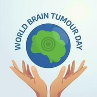 mondo cervello tumore giorno design modello per celebrazione. cervello illustrazione. cervello vettore design.