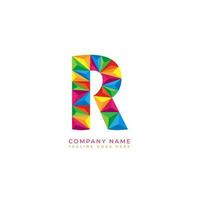 colorato lettera r logo design per attività commerciale azienda nel Basso poli arte stile vettore