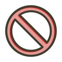 proibito cartello vettore di spessore linea pieno colori icona design
