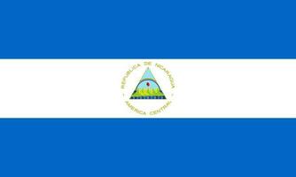 bandiera del nicaragua, colori ufficiali e proporzione. illustrazione vettoriale. vettore