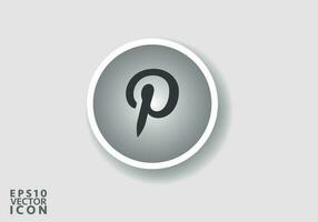 Pinterest logo. realistico sociale media icona logotipo. Pinterest piatto icona modello nero colore modificabile. Pinterest piatto icona simbolo vettore