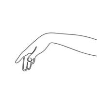 donna di mano, continuo linea disegno elemento isolato su bianca sfondo per decorativo elemento. vettore illustrazione di umano mano modulo nel di moda schema stile.