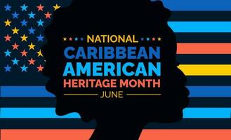 caraibico americano eredità mese sfondo o bandiera design modello celebre nel giugno. vettore illustrazione.