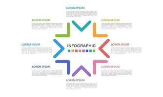 Infografica stella design modello 8 opzioni. vettore illustrazione.