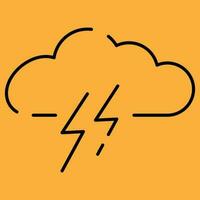 autunno vento tempo atmosferico. meteorologia vettore linea icona illustrazione. nube e nuvoloso autunno tempo atmosferico. pioggia e piovoso o ventoso. temperatura e fulmine.