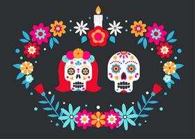 Coppia Sugar Skull Vector