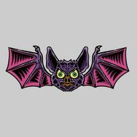 pipistrello illustrazione mano disegnato tatuaggio design vettore