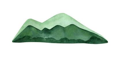 adorabile mano dipinto acquerello verde montagna vettore