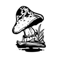 sorprendente vettore clipart, unico gocciolante icona gruppo. nero e bianca funghi vettore illustrazione. piatto icona fungo isolato su bianca sfondo