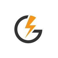 g logo moderno lettera tecnologia etichetta vettore elettrico