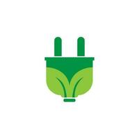 verde energia logo eco tecnologia elettrico natura energia vettore simbolo