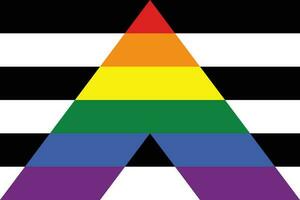 dritto alleato orgoglio bandiera. LGBTQ bandiera. vettore