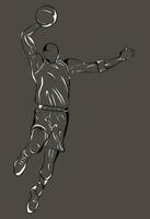 immagini di pallacanestro giocatore movimenti, adatto per progettazione magliette, adesivi, manifesti e Di Più vettore