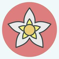 icona gelsomino. relazionato per fiori simbolo. colore compagno stile. semplice design modificabile. semplice illustrazione vettore