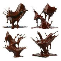 impostato di 3d cioccolato spruzzo con cioccolato bar vettore