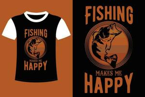 design t-shirt da pesca. vettore