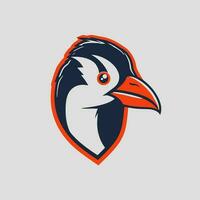 pinguino testa logo vettore - uccello marca simbolo