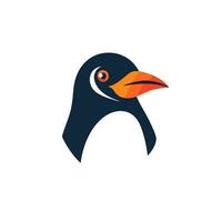 pinguino testa logo vettore - uccello marca simbolo