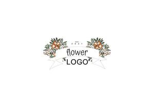 minimalista fiore logo imballare vettore