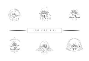 disegnato a mano lista minima fiore logo imballare vettore