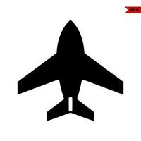 aereo gioco glifo icona vettore