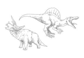 Dinosauro di disegno a mano vettore