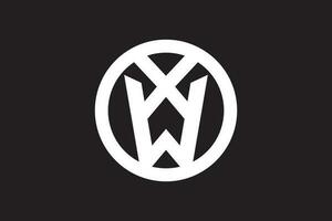 creativo cerchio lettera xw logo design vettore modello. iniziale connesso lettera xw logo design. astratto lettera xw logo. iniziale lettere logo xw nero monogramma esagono forma vettore