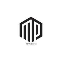 esagonale forma lettera mp negativo spazio moderno logo. mp logo. pm logo vettore