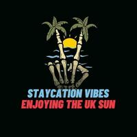 staycation vibrazioni, godendo il UK sole, contento estate vettore