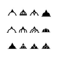 il palazzo della cupola ha impostato il fondo isolato dell'illustrazione di vettore del modello di progettazione del logo creativo della raccolta