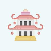icona pagoda. relazionato per Cinese nuovo anno simbolo. piatto stile. semplice design modificabile vettore