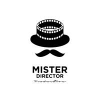 mister studio cinematografico video cinema produzione cinematografica logo design icona vettore illustrazione