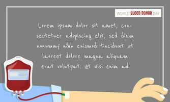 mondo sangue donatore giorno sfondo con qualcuno è la donazione sangue e copia spazio la zona vettore