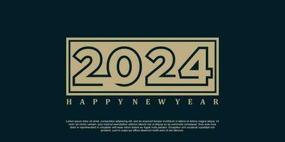 2024 contento nuovo anno logo design 2024 numero vettore illustrazione