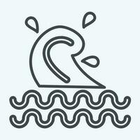 icona onda. relazionato per Hawaii simbolo. linea stile. semplice design modificabile. vettore