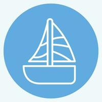 icona andare in barca. relazionato per Hawaii simbolo. blu occhi stile. semplice design modificabile. vettore