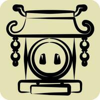 icona cancello. relazionato per Cinese nuovo anno simbolo. mano disegnato stile. semplice design modificabile vettore