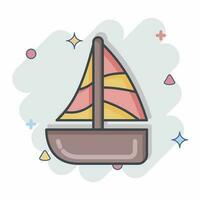 icona andare in barca. relazionato per Hawaii simbolo. comico stile. semplice design modificabile. vettore
