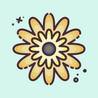 icona zinnia. relazionato per fiori simbolo. mbe stile. semplice design modificabile. semplice illustrazione vettore