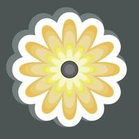 etichetta zinnia. relazionato per fiori simbolo. semplice design modificabile. semplice illustrazione vettore