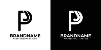 lettera pj o jp monogramma logo, adatto per qualunque attività commerciale con pj o jp iniziali. vettore