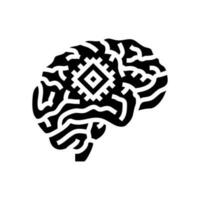artificiale cervello impiantare futuro tecnologia glifo icona vettore illustrazione