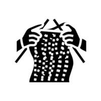 maglieria mani maglieria lana glifo icona vettore illustrazione