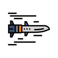ipersonico missili futuro tecnologia colore icona vettore illustrazione