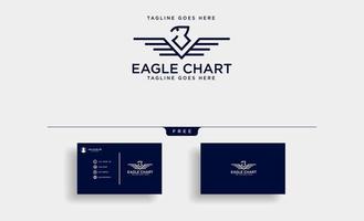 Aquila o falco uccello consulenza aziendale modello logo illustrazione vettoriale con biglietto da visita