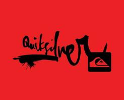quiksilver simbolo marca nero logo Abiti design icona astratto vettore illustrazione con rosso sfondo