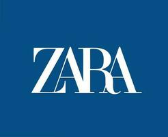 zara marca logo simbolo Abiti bianca design icona astratto vettore illustrazione con blu sfondo