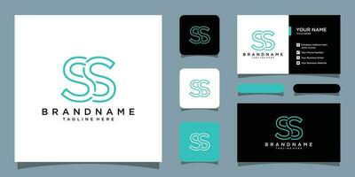 semplice elegante lettera ss logo design con attività commerciale carta design premio vettore