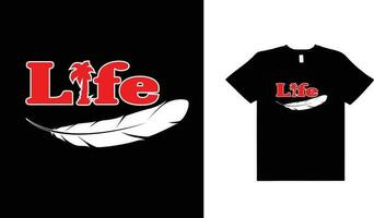 vita, tipografia t camicia design, per maglietta stampe, vettore illustrazione.