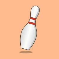 piatto bowling perno illustrazione con ombra. vettore